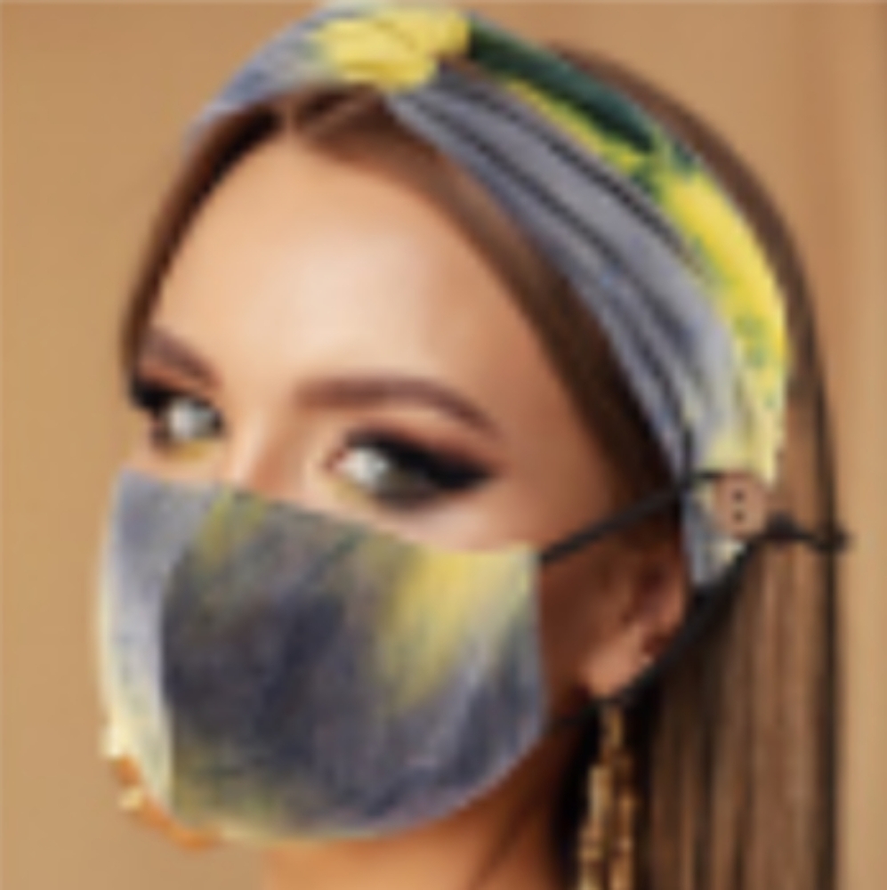 Face mask with matching headband